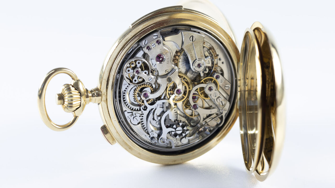 Zenith savonnette 18 K après restauration